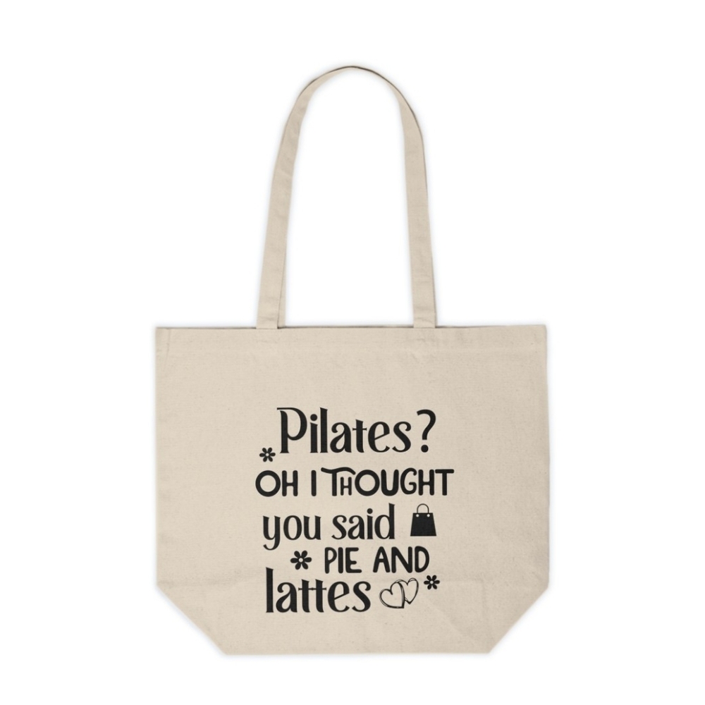 Funny Pilates Custom Canvas Tote Bag